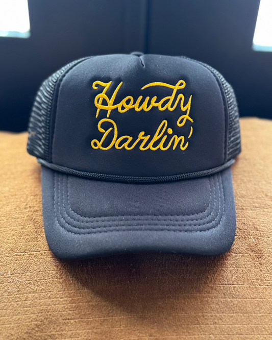 The Howdy Darlin' Trucker Hat - Black