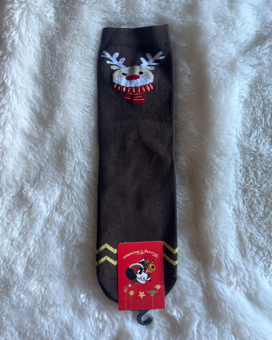 Holly Jolly Socks – Cocoa Reindeer