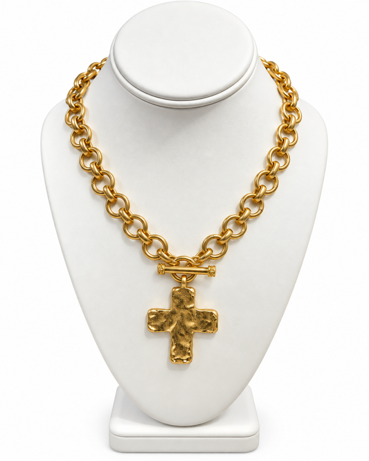 Gold Standard Cross Necklace