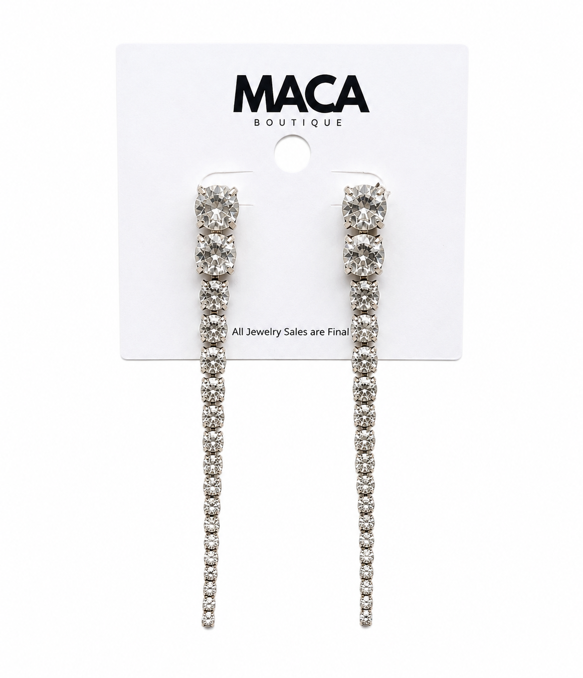 Crystal Line Drop Earrings