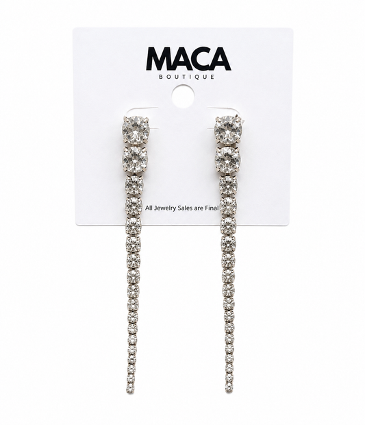 Crystal Line Drop Earrings