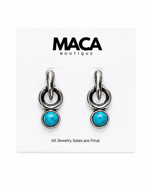 Petite Turquoise Link Drop Earrings
