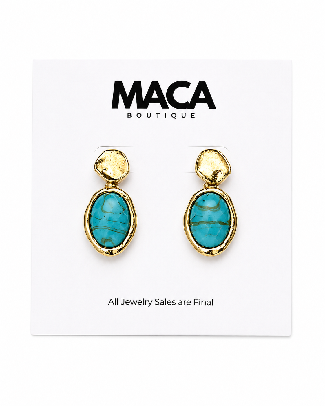 Desert Stone Turquoise Stud Drops