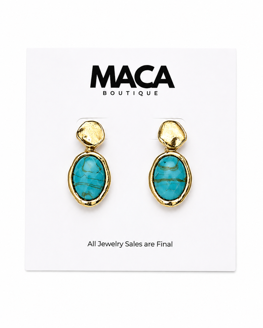 Desert Stone Turquoise Stud Drops