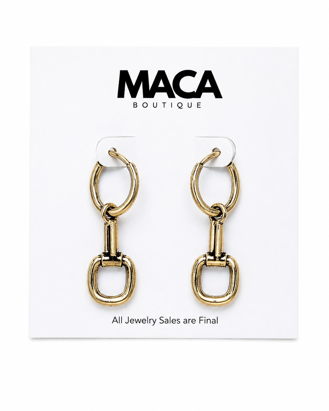 Stirrup Chain Drop Earrings