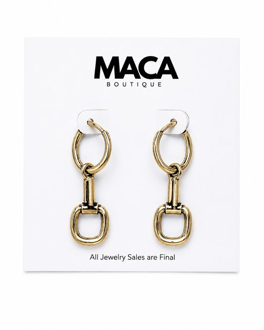 Stirrup Chain Drop Earrings