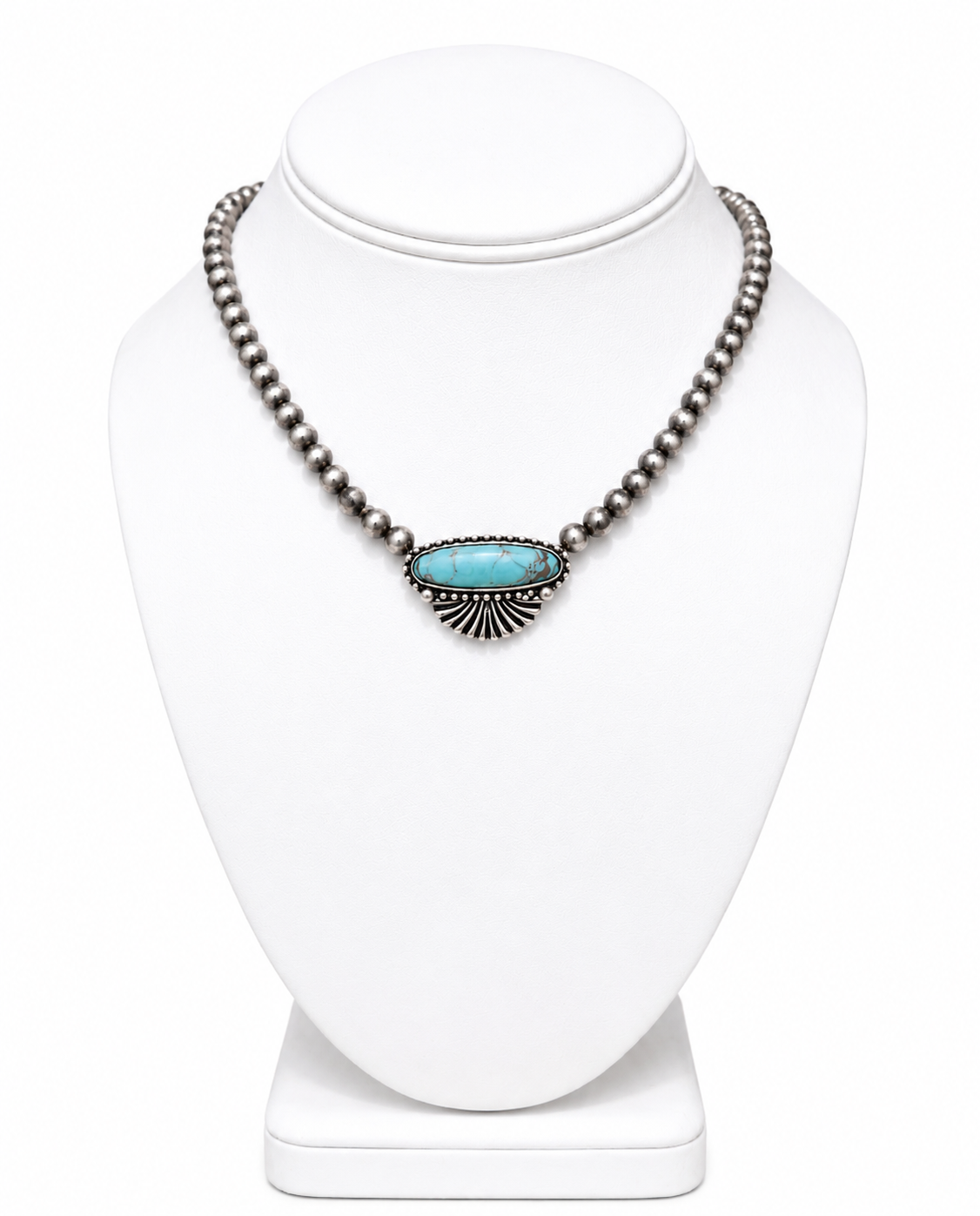 Turquoise Bar Beaded Necklace