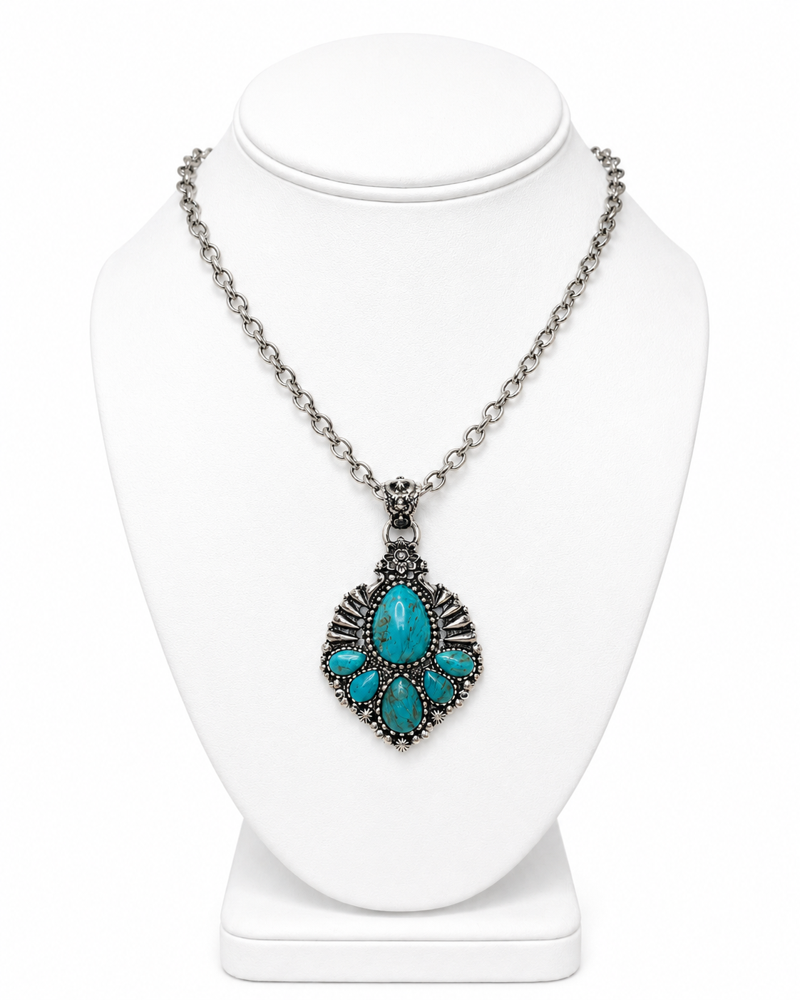 Turquoise Bloom Pendant Necklace