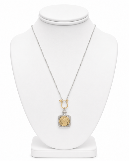 Gilded Frame Medallion Necklace