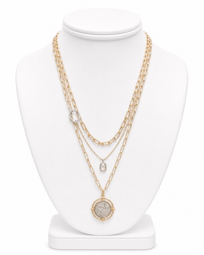 Sol Medallion Layer Necklace