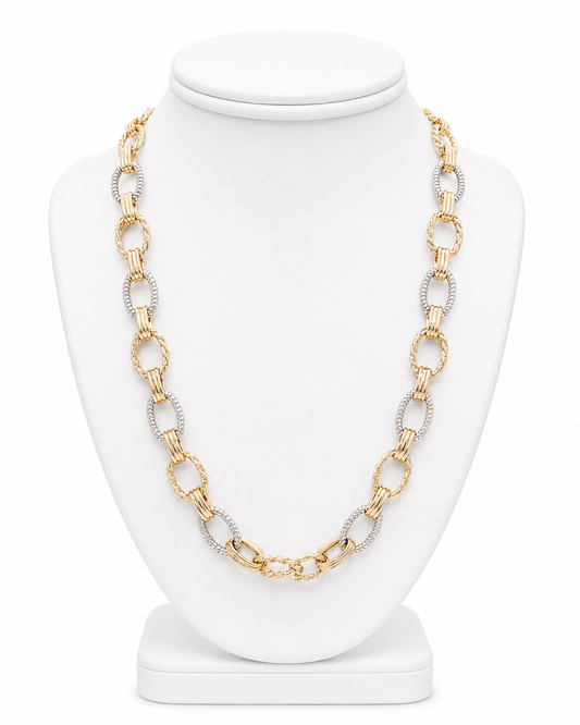 Two-Tone Chain Link Necklace
