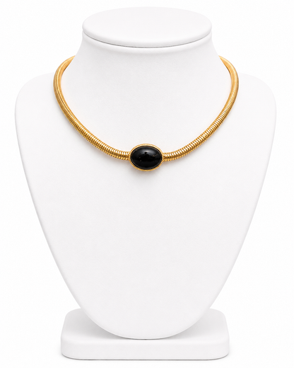 Oval Collar Necklace - Black