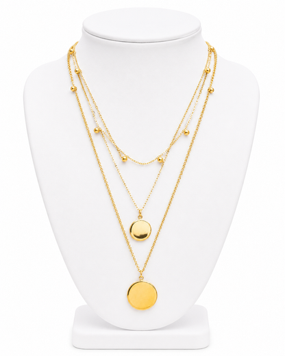 Anaïs 18K Gold Non-Tarnish Round Stack Necklace