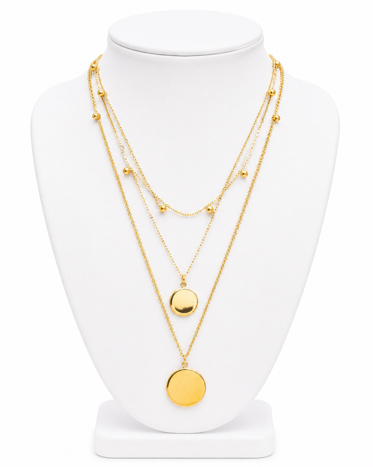 Anaïs 18K Gold Non-Tarnish Round Stack Necklace