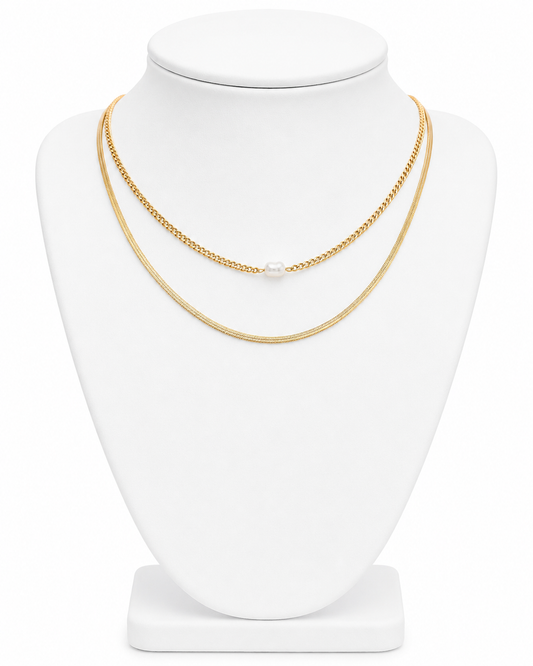 Golden Pearl Layers Necklace