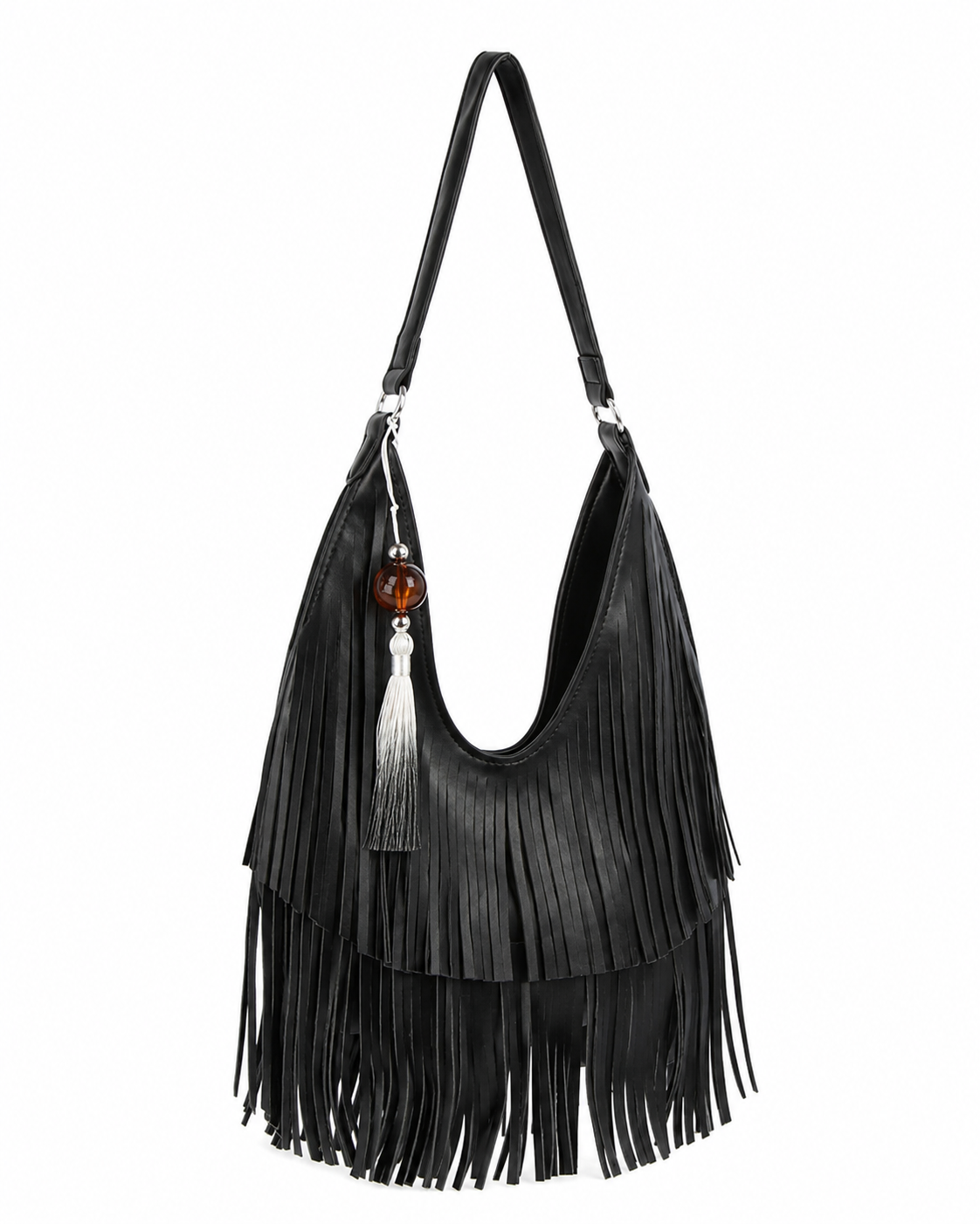 Midnight Fringe Hobo Bag