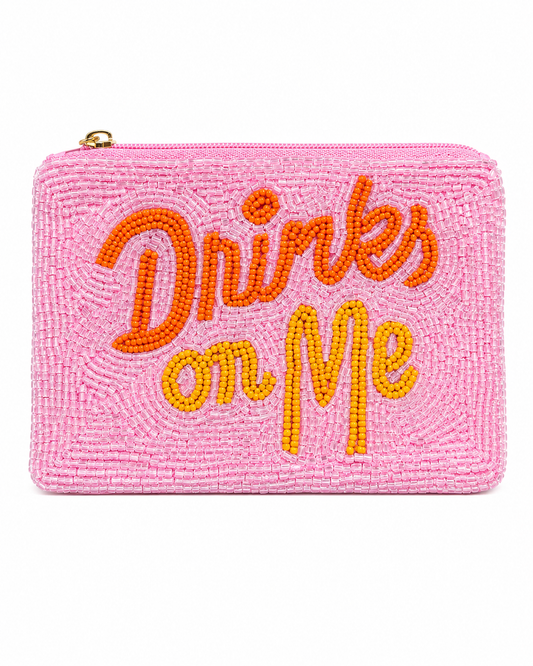 Drinks on Me Beaded Coin Pouch