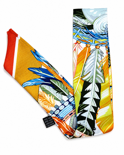 Golden Feather Twilly Scarf