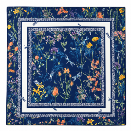 Flower Border Print Square Scarf