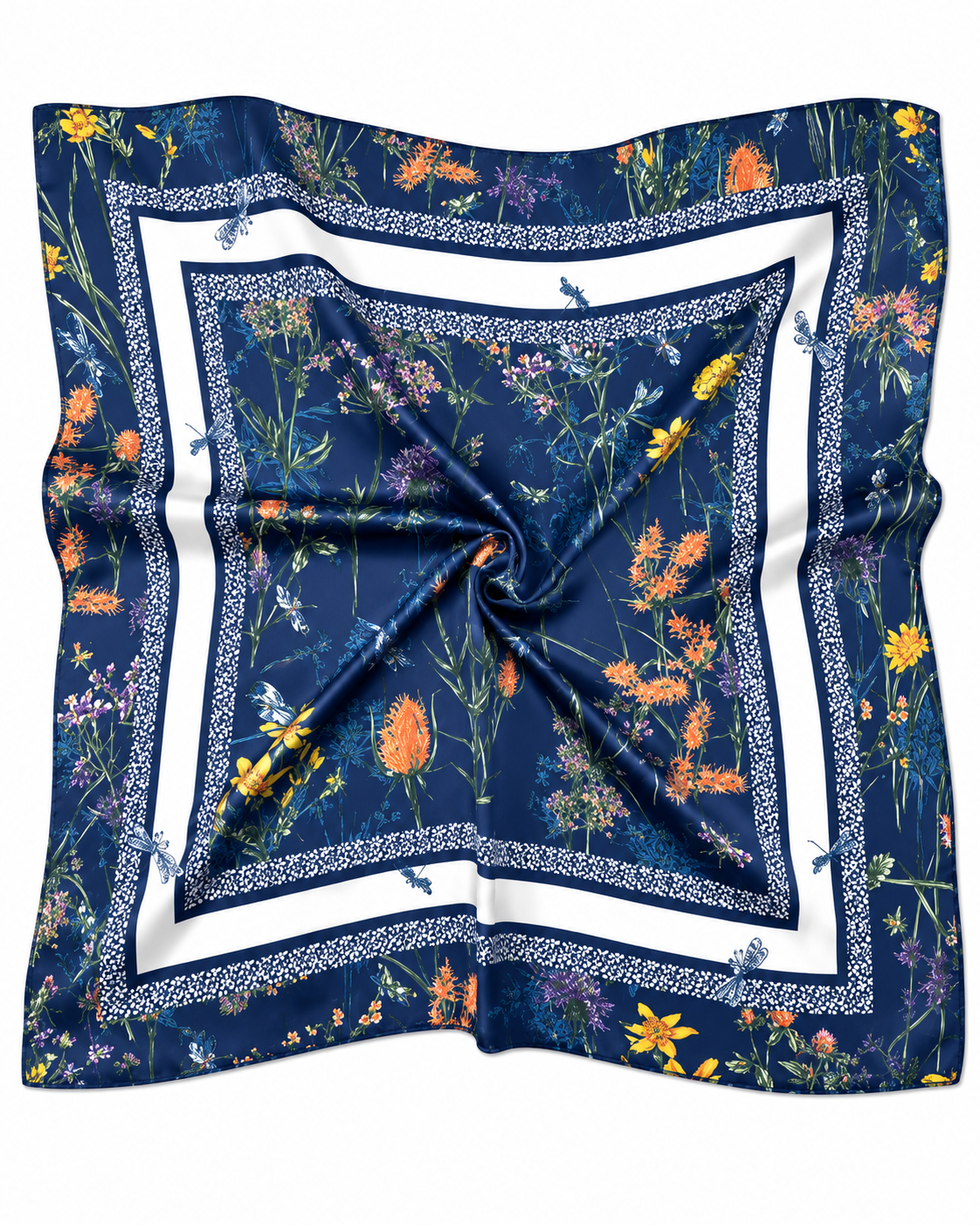 Flower Border Print Square Scarf