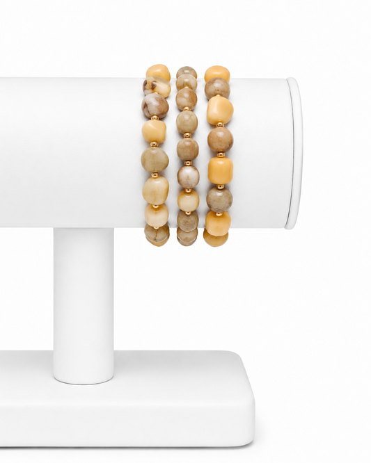Multi Marble Stone Beaded Bracelet Set