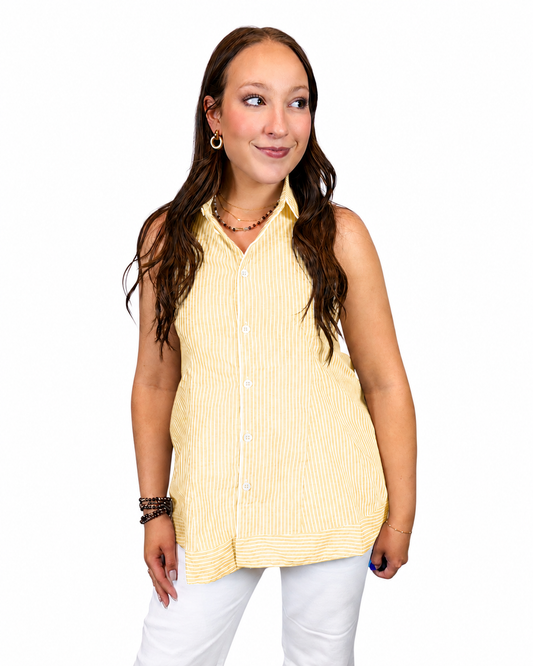 Tailored Halter Top - Yellow