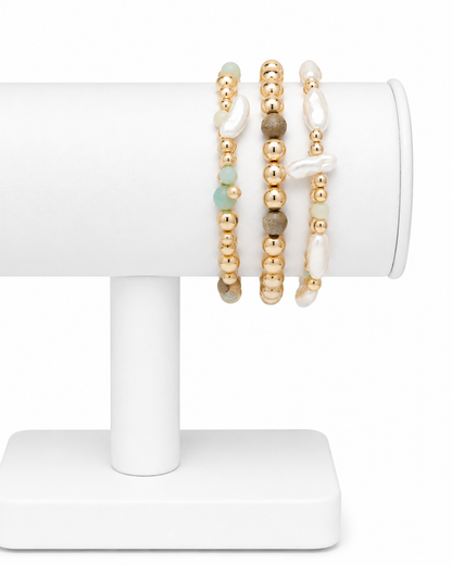 Pearl Bead Bracelet Set
