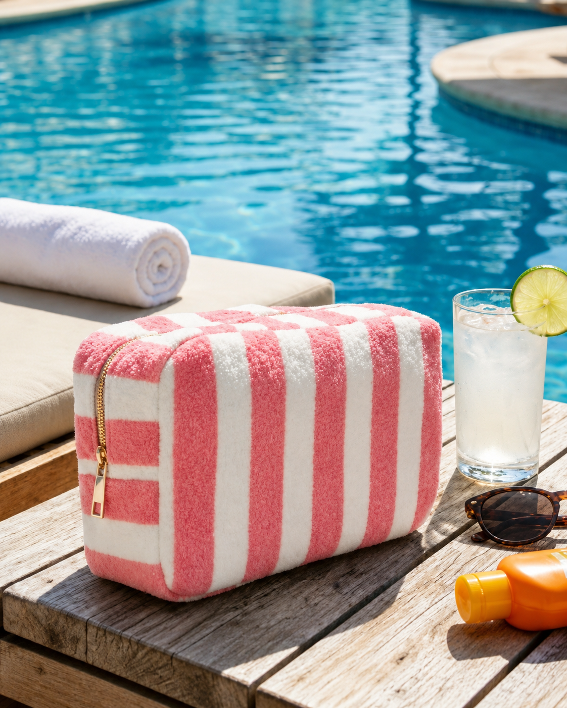 Striped Terry Pouch