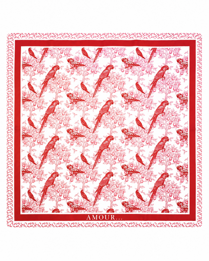 Bird Print Square Scarf