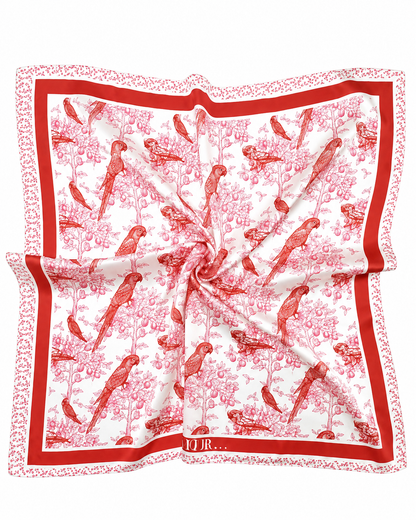 Bird Print Square Scarf