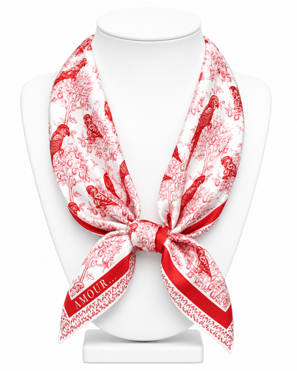 Bird Print Square Scarf