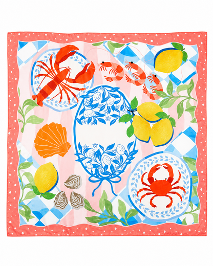 Seaside Feast Print Bandana Scarf