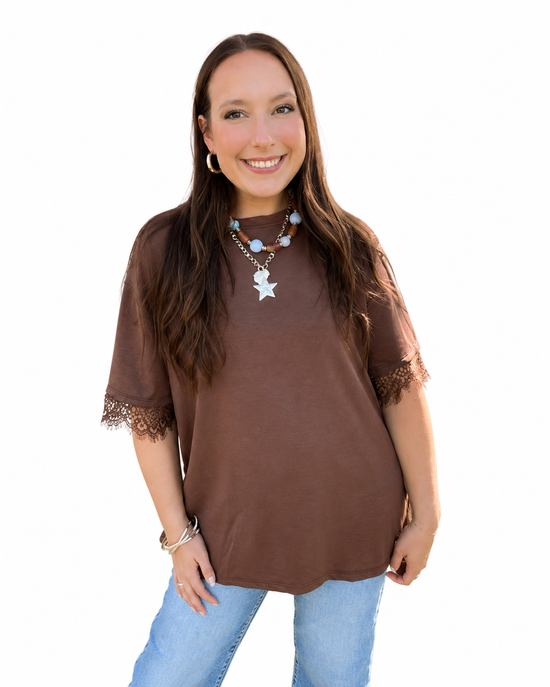 Open Back Lace Tee