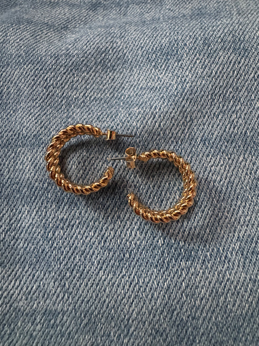 Gold Solid and Rope Hoops