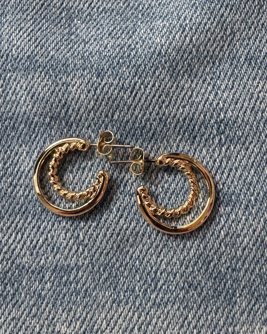 Gold Rope Hoops