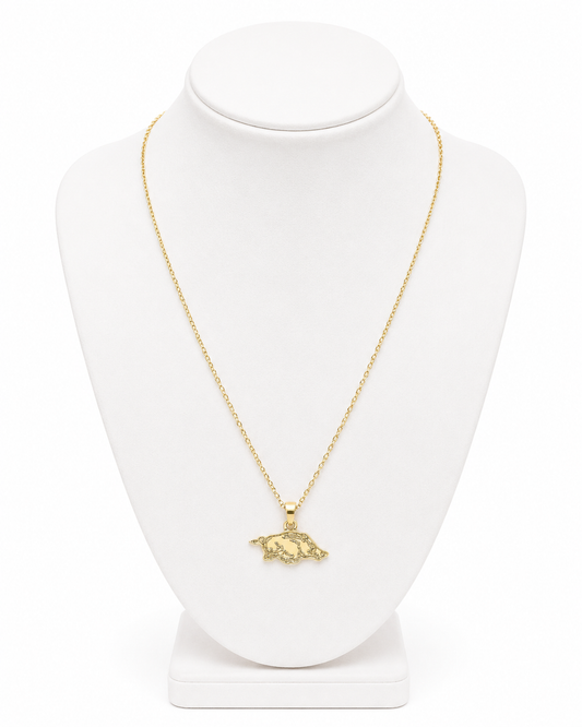 Arkansas Razorbacks 24K Gold Plated Delicate Necklace