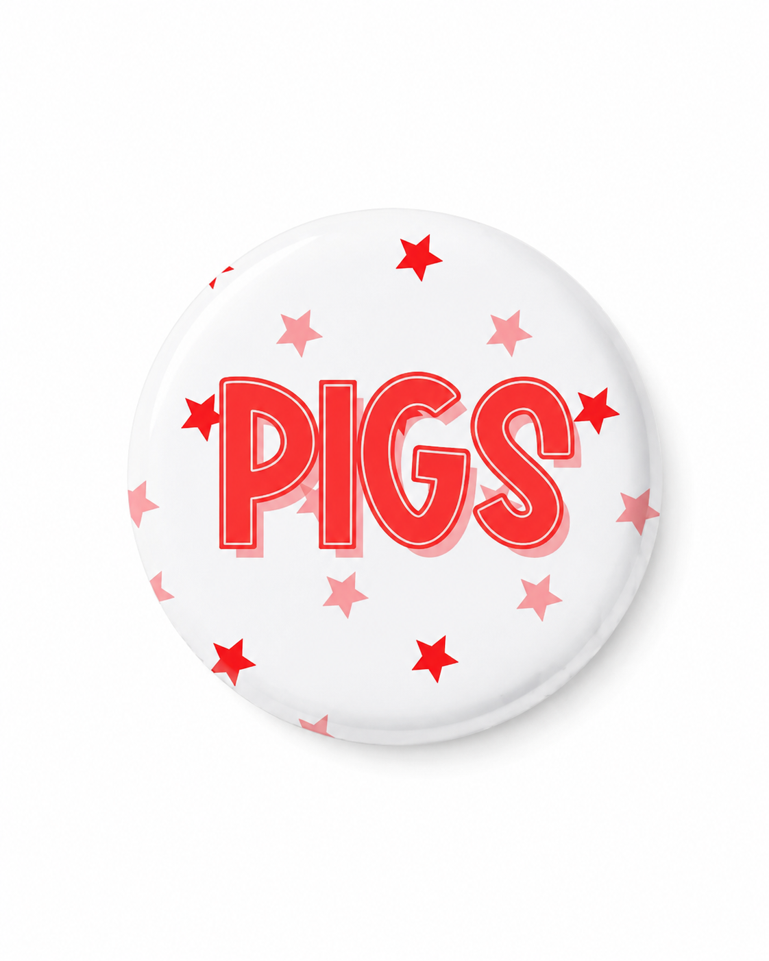 Pigs Star Button Pin