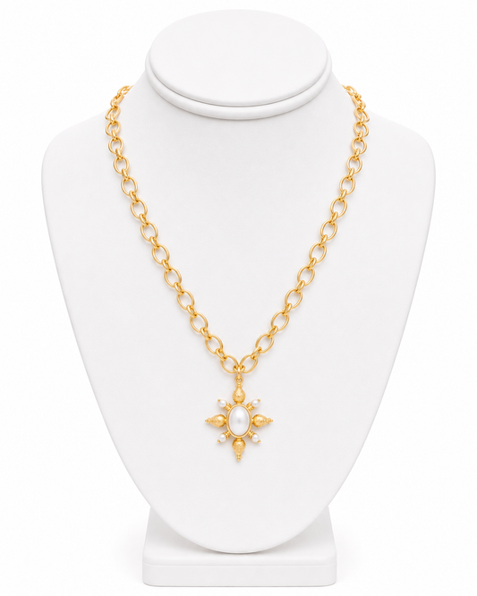 Sunburst Pearl Necklace