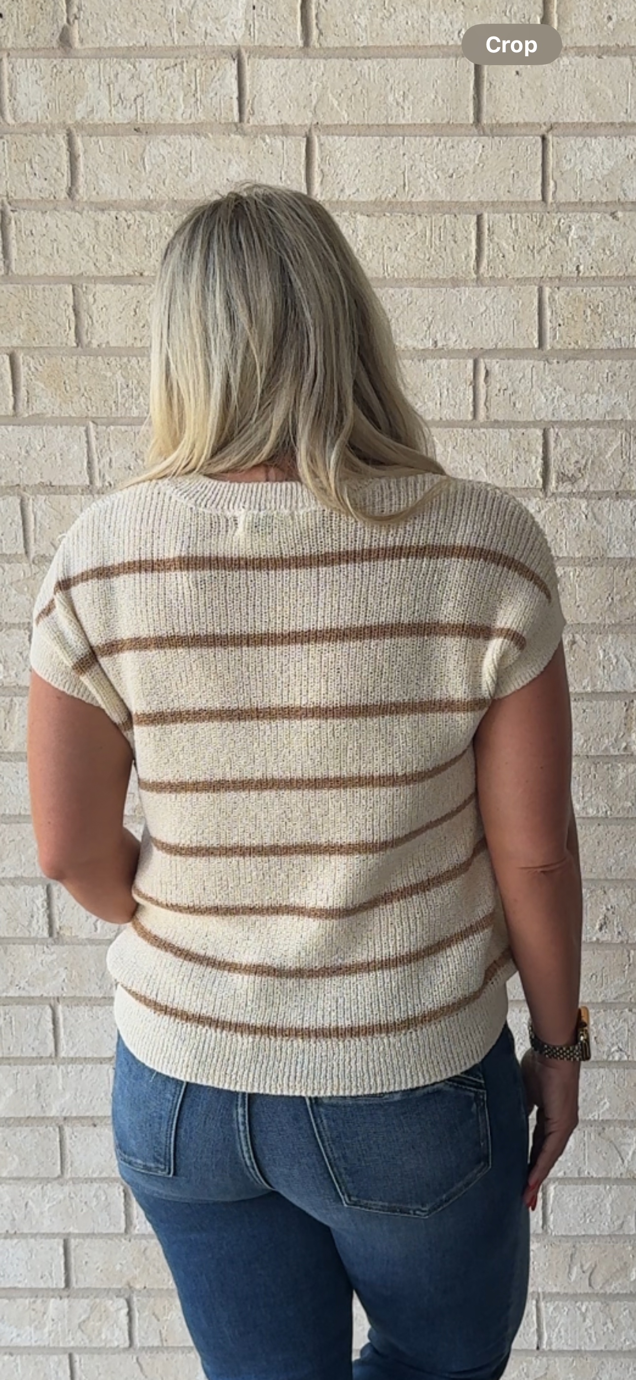 Everyday Stripe Sweater- Ivory/Khaki