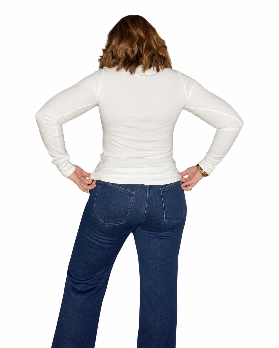 Stacy Long Sleeve Top - White