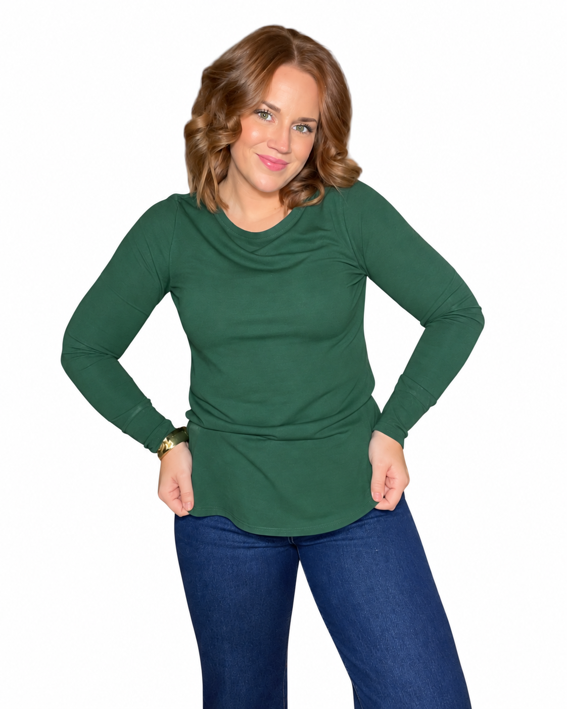 Stacy Long Sleeve Top - Pine