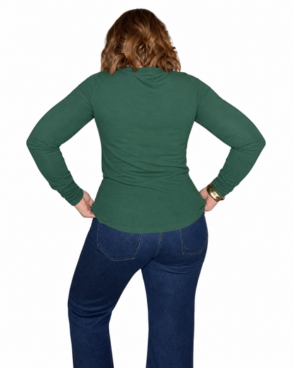 Stacy Long Sleeve Top - Pine