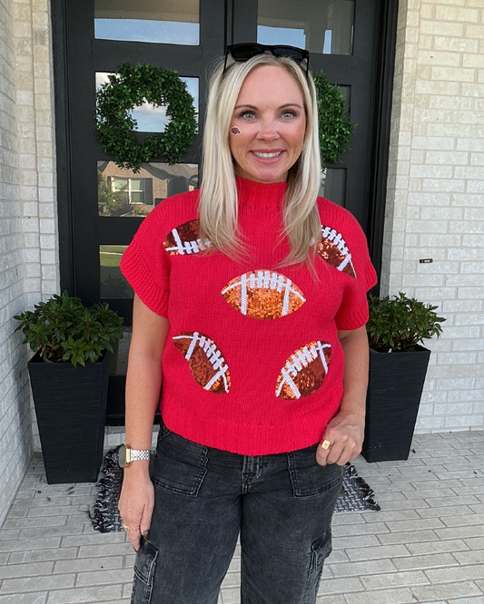 Sequin Football Sweater