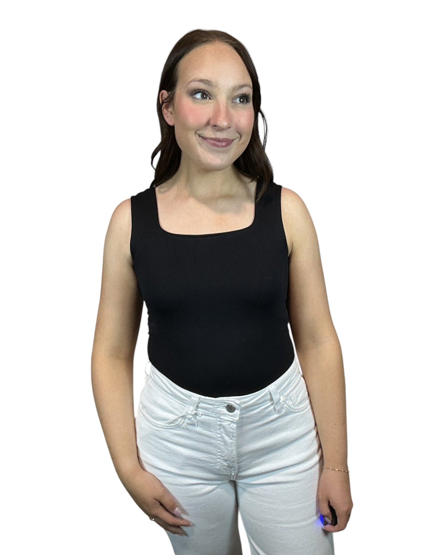 Clean Line Square Shirred Tank Top