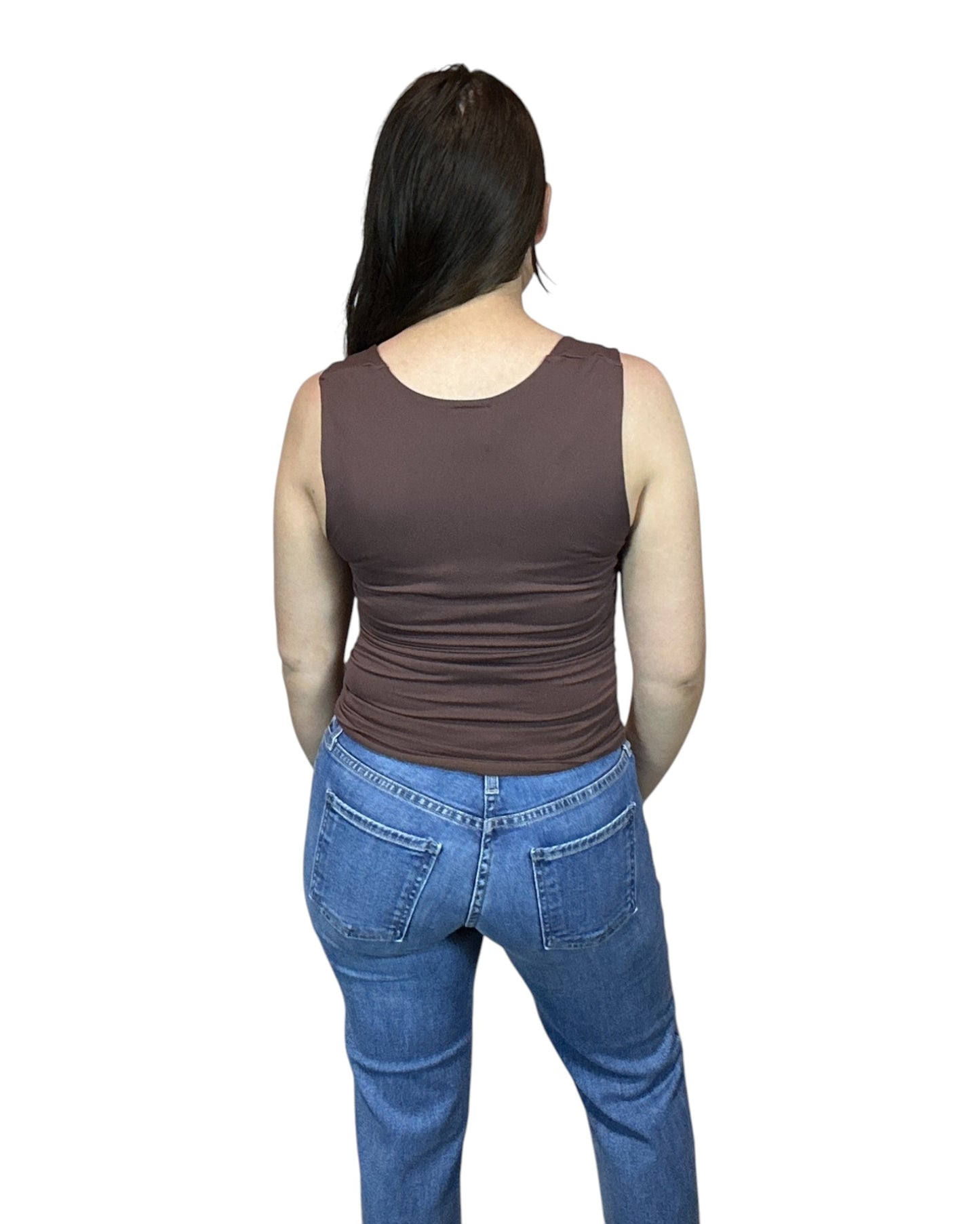 Clean Line Square Shirred Tank Top