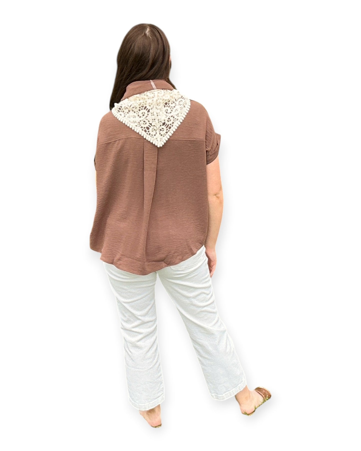 Split Neck Linen Blouse
