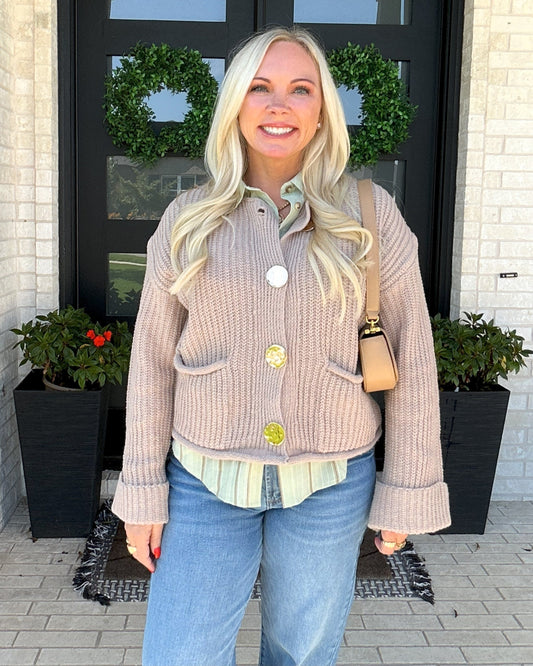 Audrey Knit Cardigan - Oatmeal