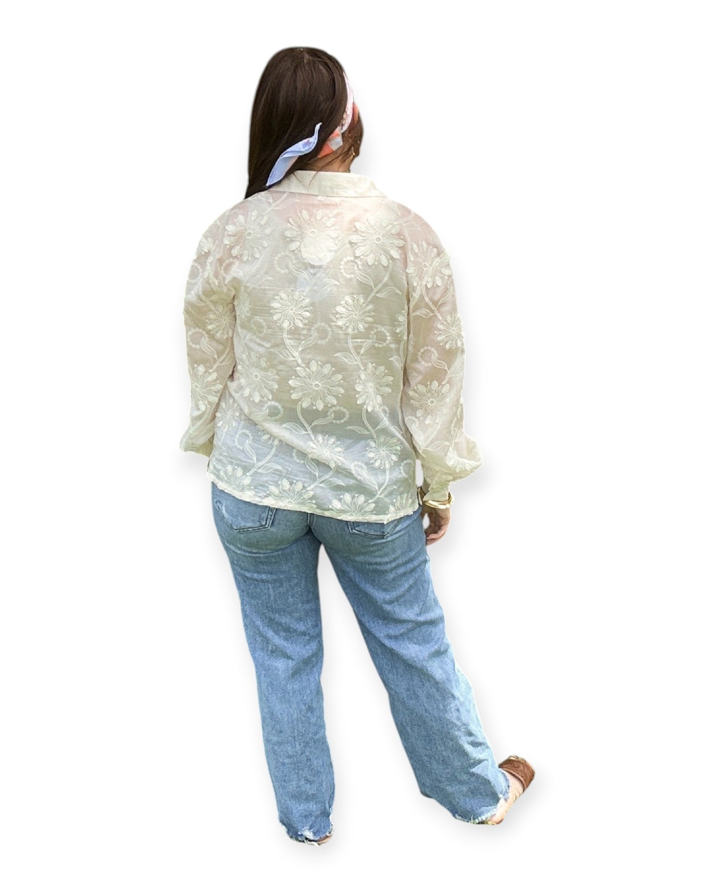 Ivory Bloom Button Down