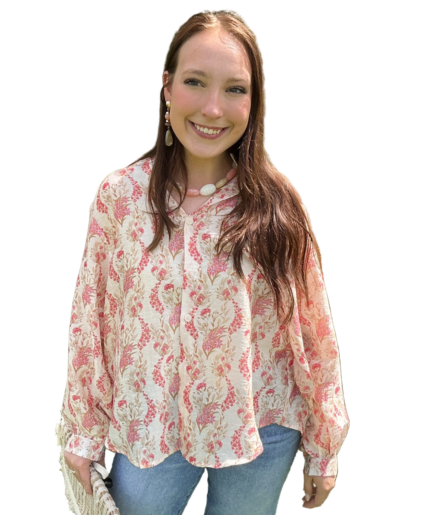 Floral Print Long Sleeve Blouse