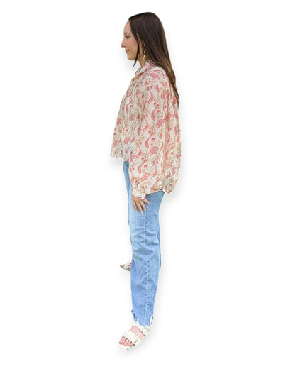 Floral Print Long Sleeve Blouse